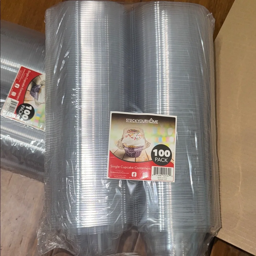 Silver Single Cupcake Containers - 100 Pack